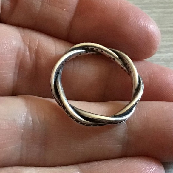 Pandora Sparkling Twisted Lines ring size US 8.5 - Picture 4 of 4